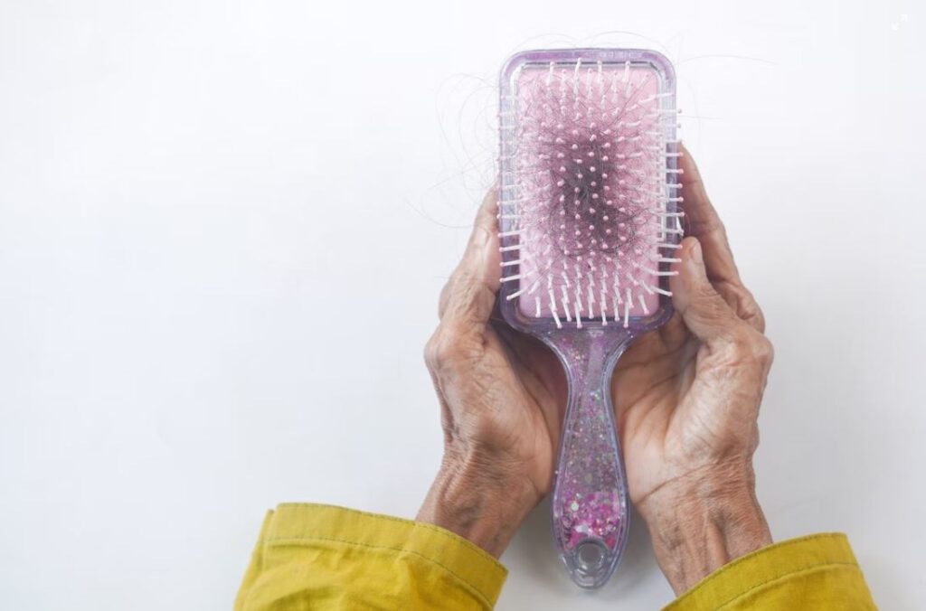 perte de cheveux sur une brosse